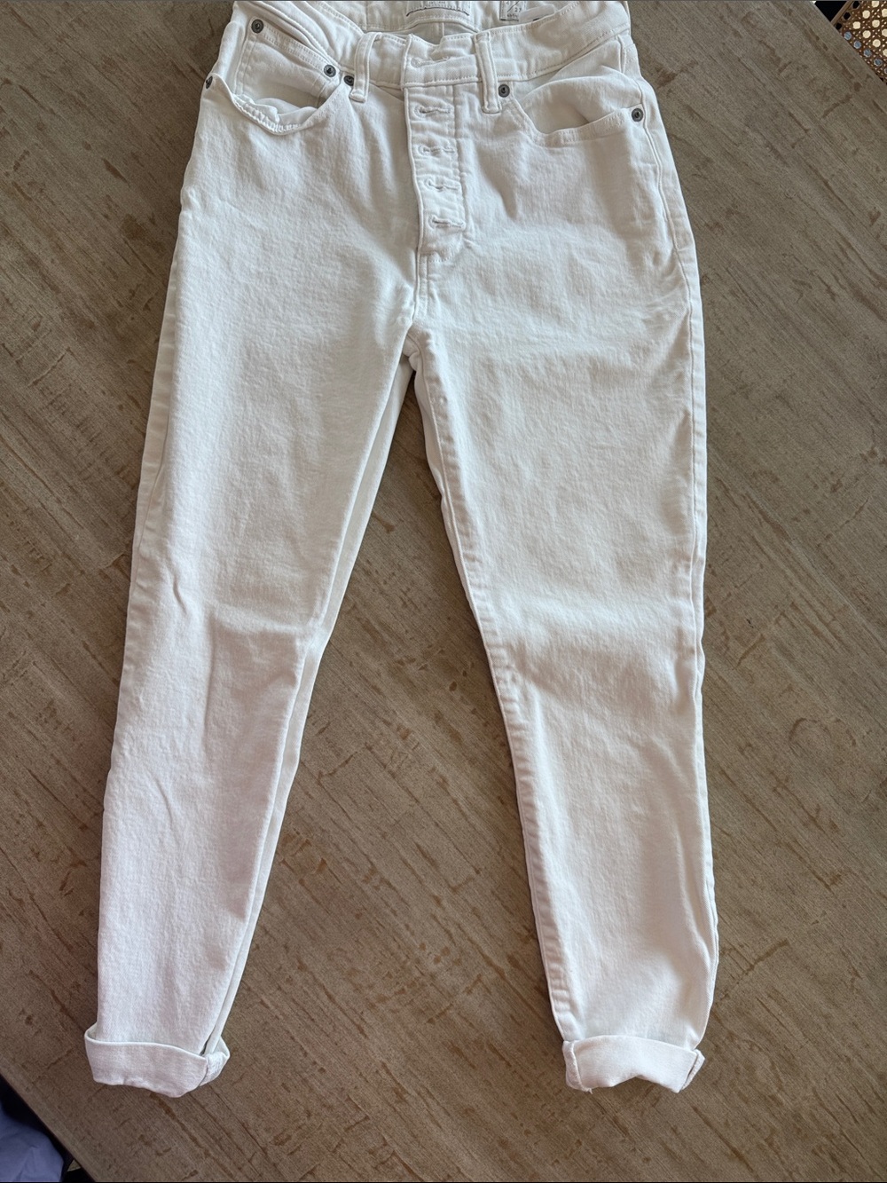 Lucky Brand Women's White Skinny Jeans with Button-Fly